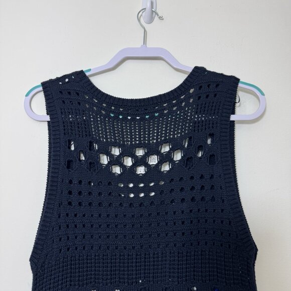 Zara Mixed Open Knit Crochet Vest Women’s Size M Pullover Sleeveless New - Picture 5 of 7
